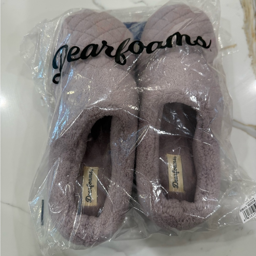 Dearfoams Cozy Memory Foam Plum Slippers